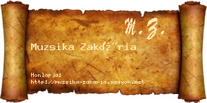 Muzsika Zakária névjegykártya